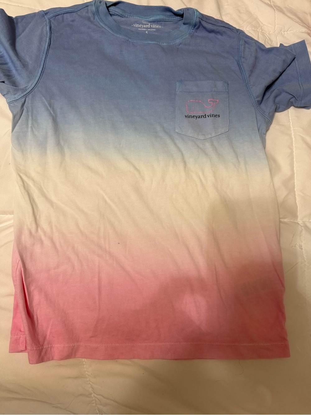 Vineyard Vines Kids Ombre Pocket Tee - Blue White Pink
